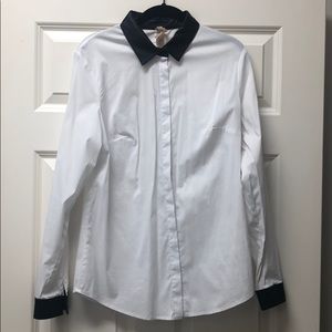 Bailey 44 Leather-like Collar/Cuff blouse